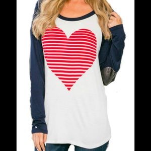 Heart top with Sequin elbow patches